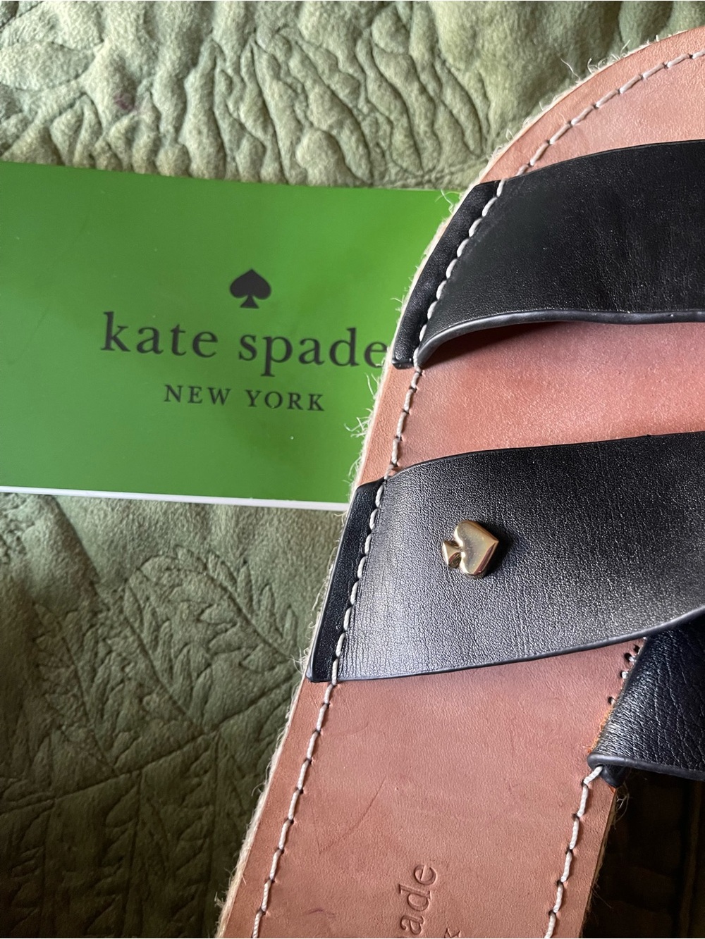 NWOT Kate Spade Size 8 Idreena Black Double-Strap Slide Sandals - Picture 5 of 15